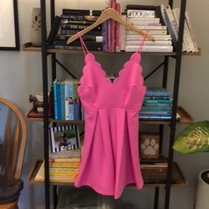 Hot Pink Scalloped strappy dress